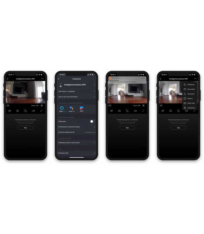 Wewnętrzna kamera WiFi z czujnikeim ruchu i slotem na karty SD Tuya