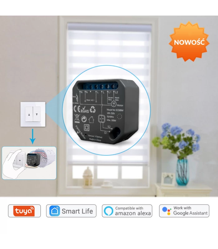 Sterownik WiFi do rolet do aplikacji TUYA i Smart Life