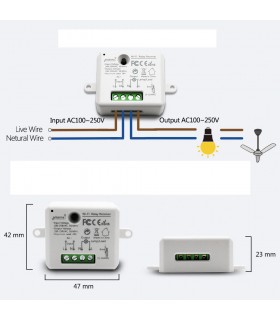 Przekaźnik WiFi TUYA z bezbateryjnym włącznikiem