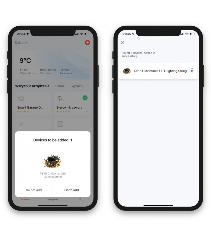 Inteligentne lampki choinkowe, łańcuch 200 LED, 20m, WiFi Tuya
