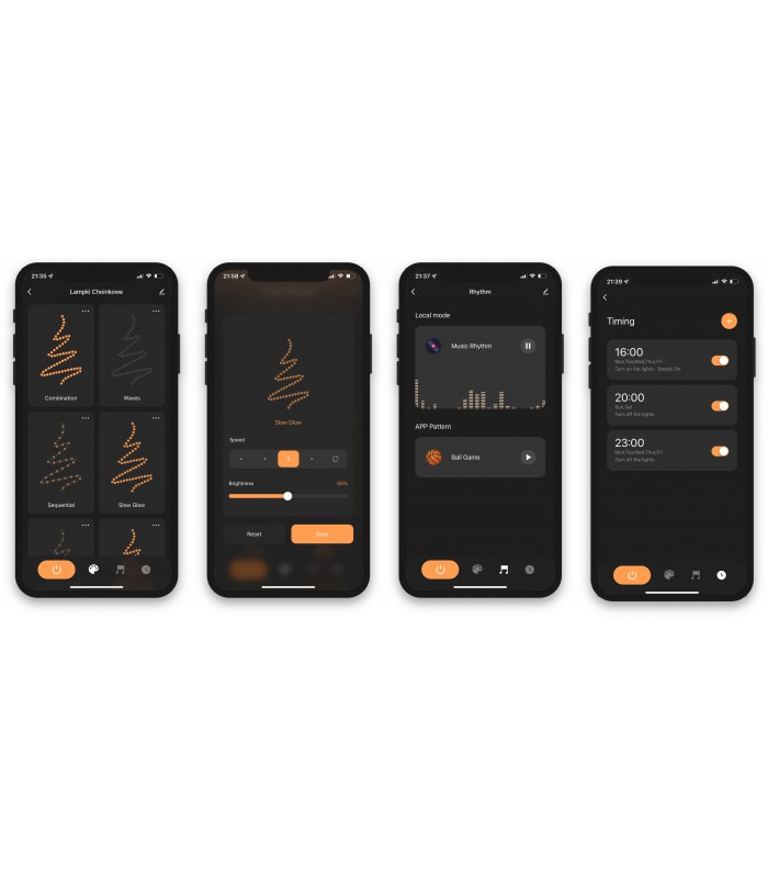 Inteligentne lampki choinkowe, łańcuch 200 LED, 20m, WiFi Tuya