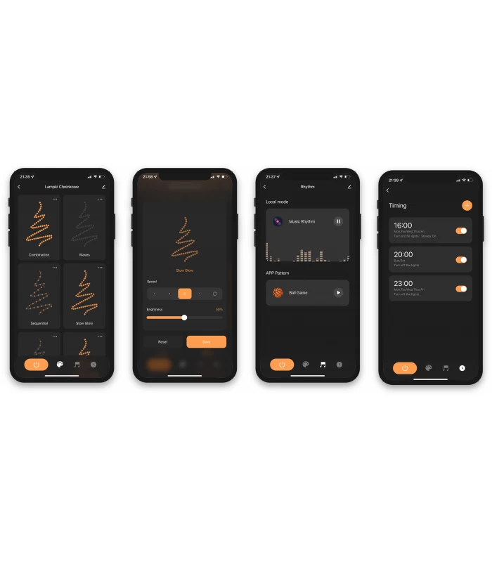 Inteligentne lampki choinkowe, łańcuch 200 LED, 20m, WiFi Tuya