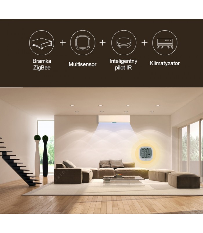 Czujnik natężenia światła, temperatury i wilgotności ZigBee Tuya