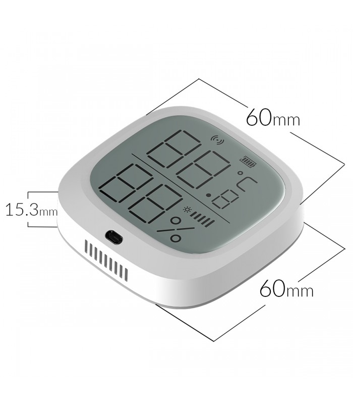 Czujnik natężenia światła, temperatury i wilgotności ZigBee Tuya