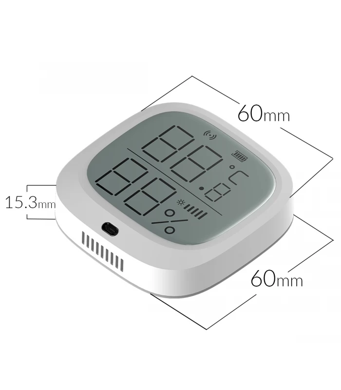 Czujnik natężenia światła, temperatury i wilgotności ZigBee Tuya