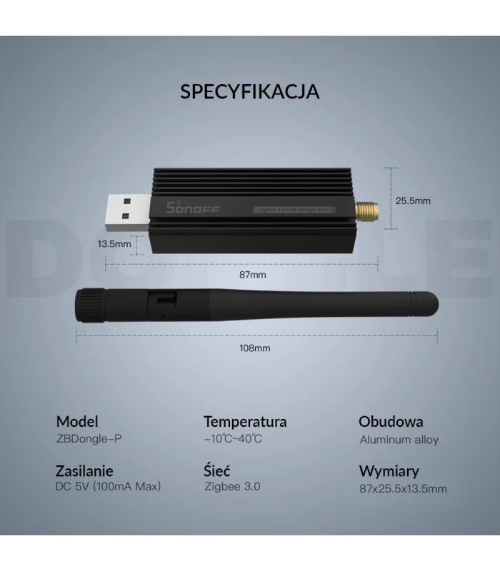 Sonoff ZBDongle ZigBee 3.0 USB Dongle Plus uniwersalny mostek ZigBee