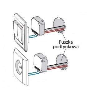 Podwójny przekaźnik WiFi do puszki TUYA Smart Life