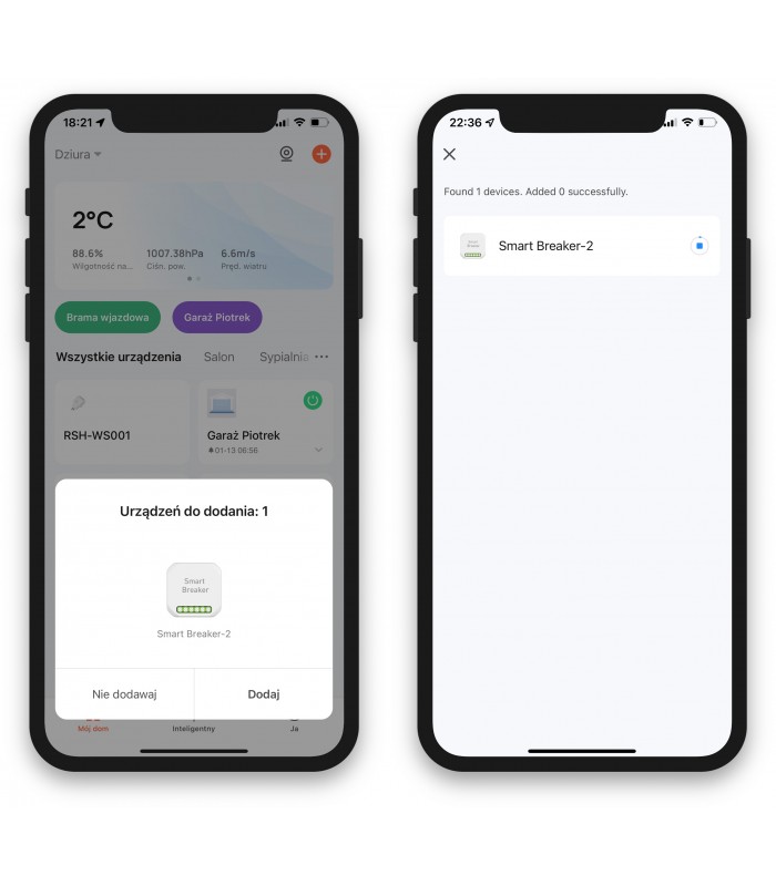 Podwójny przekaźnik WiFi do puszki TUYA Smart Life