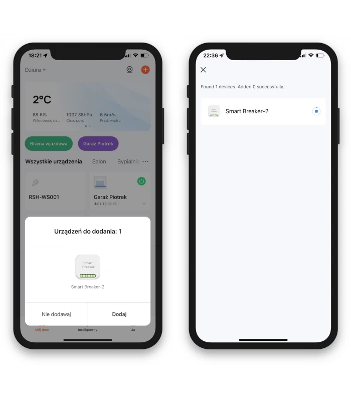 Podwójny przekaźnik WiFi do puszki TUYA Smart Life