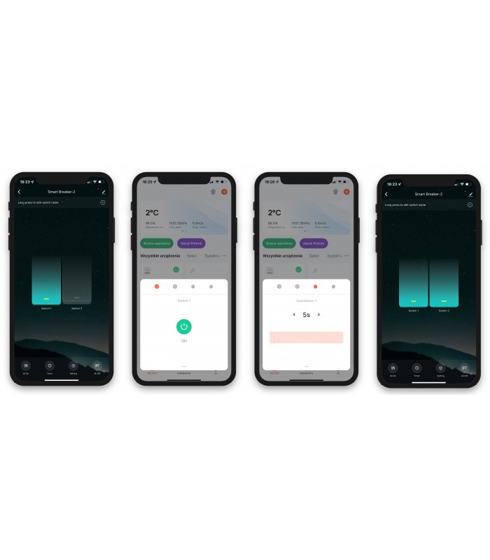 Podwójny przekaźnik WiFi do puszki TUYA Smart Life