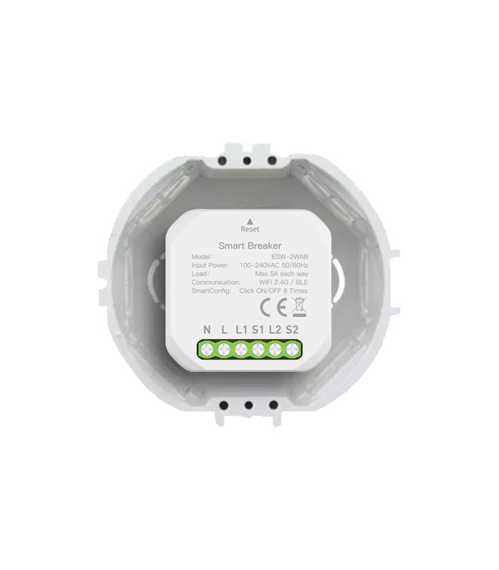 Podwójny przekaźnik WiFi do puszki TUYA Smart Life