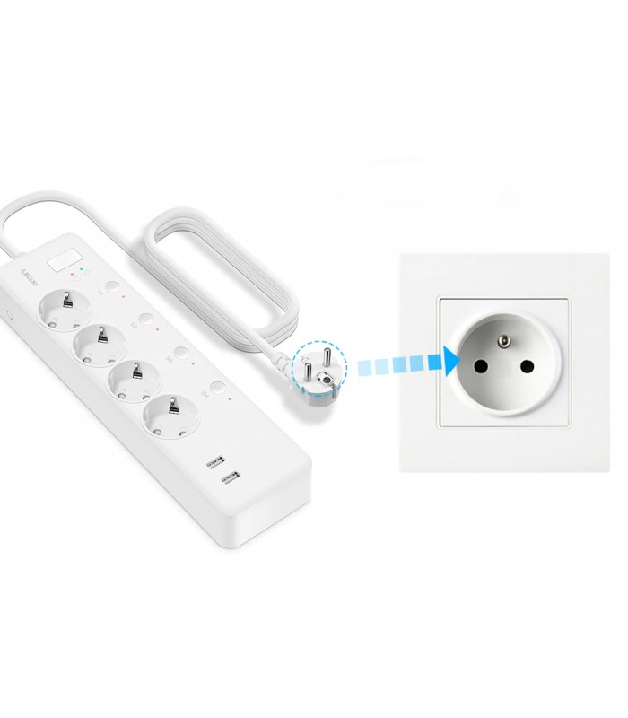 Listwa zasilająca ZigBee TUYA z 2 portami USB 2.4A