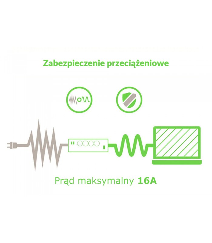 Listwa zasilająca ZigBee TUYA z 2 portami USB 2.4A