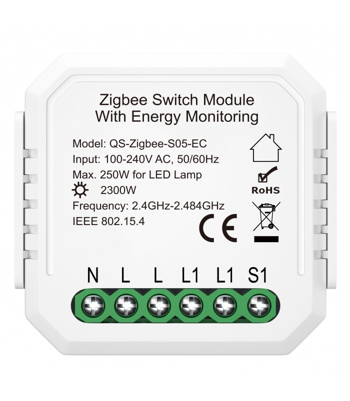 Przekaźnik ZigBee TUYA z pomiarem prądu 10A 2300W