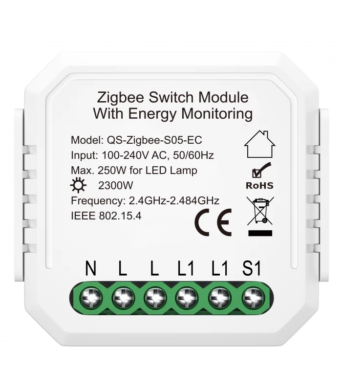 Przekaźnik ZigBee TUYA z pomiarem prądu 10A 2300W
