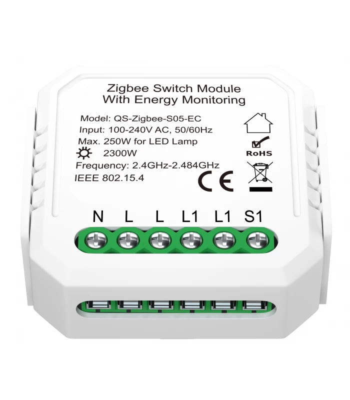 Przekaźnik ZigBee TUYA z pomiarem prądu 10A 2300W