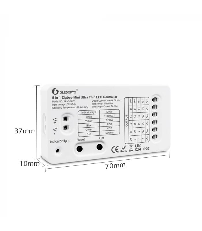 Sterownik ZigBee 5 w 1 do taśm LED kompatybilny z Philips Hue Tuya RGB