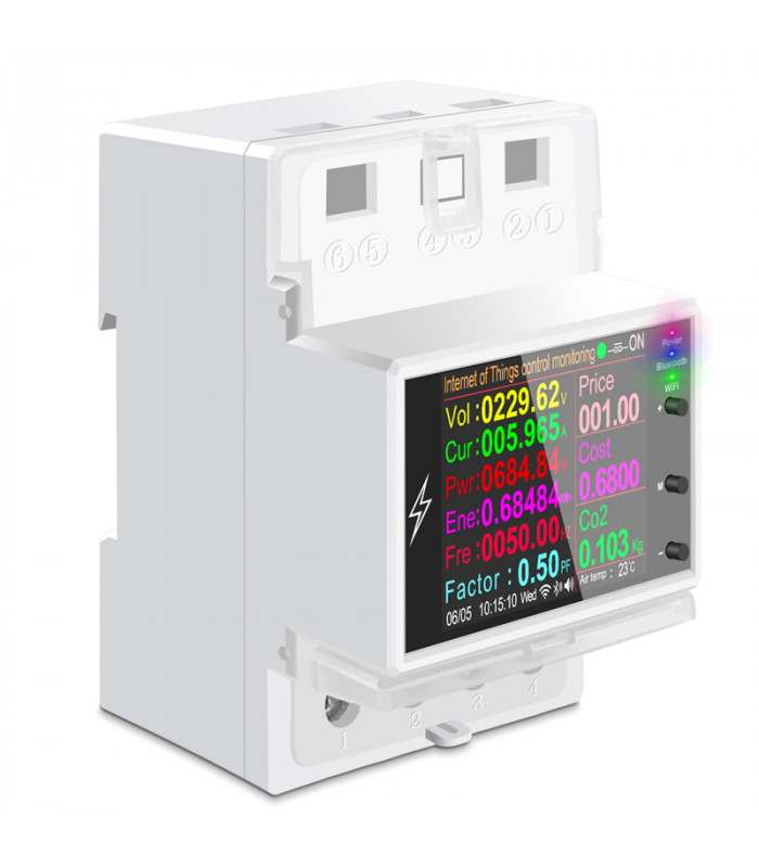 Licznik prądu energii elektrycznej TUYA WiFi z przekaźnikiem