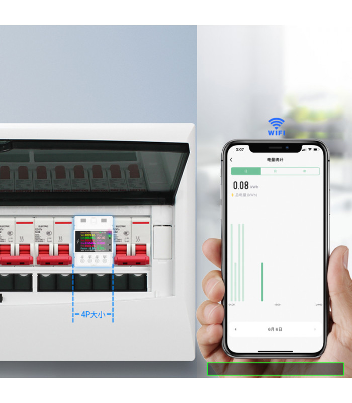 Licznik prądu energii elektrycznej TUYA WiFi z przekaźnikiem