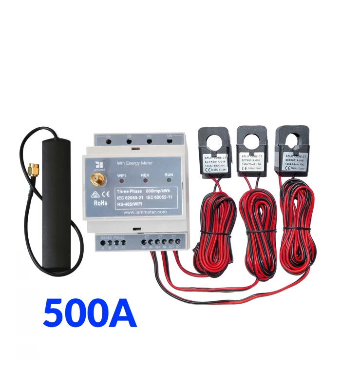 Dwukierunkowy trójfazowy miernik licznik energii prądu WiFi PV