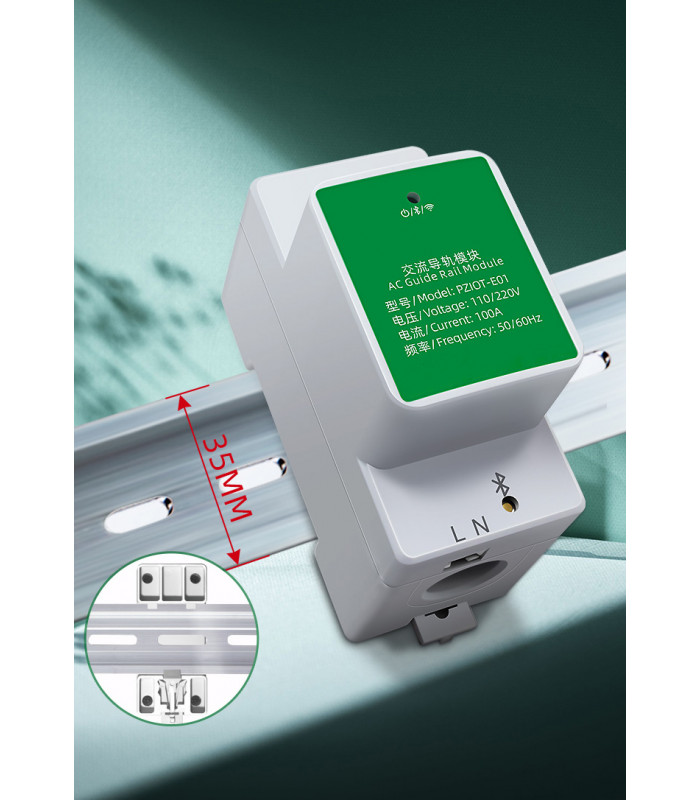 Licznik energii prądu mocy TUYA WiFi na szynę DIN