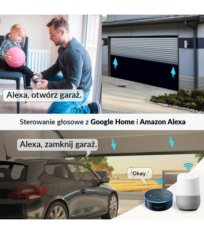 Sterownik bramy garażowej TUYA ZigBee 3.0 z czujnikiem 5-24VDC