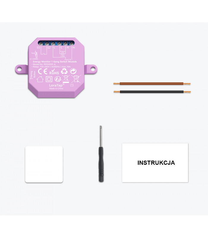 Przekaźnik gniazdko włącznik WiFi TUYA z pomiarem prądu 16A