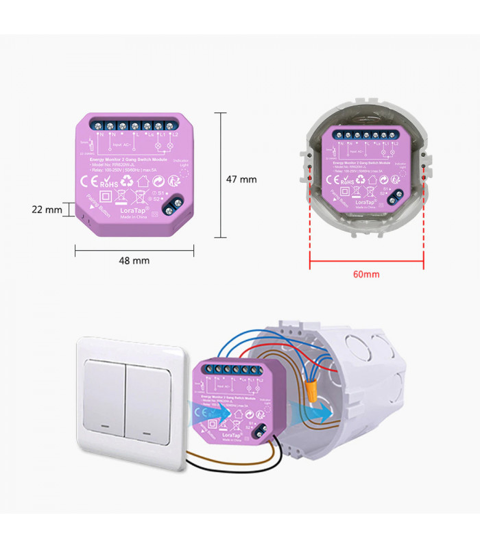 Przekaźnik gniazdko włącznik WiFi TUYA z pomiarem prądu 16A