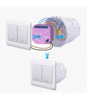 Podwójny przekaźnik WiFi TUYA z pomiarem prądu 10A