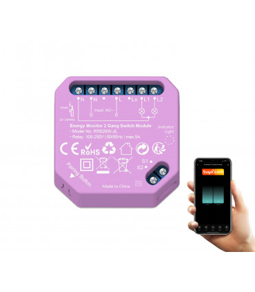 Podwójny przekaźnik WiFi z pomiarem energii elektrycznej