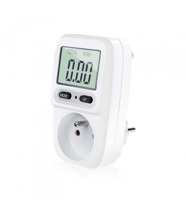 Licznik energii elektrycznej z wyświetlaczem LCD do gniazdka