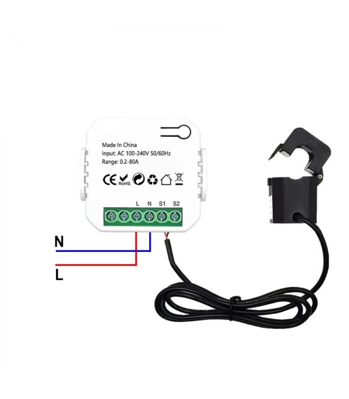 Licznik energii z przekładnikiem 80A WiFi TUYA