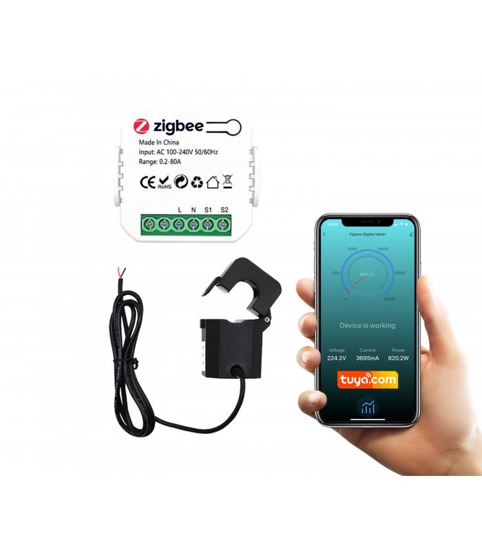 Licznik energii z przekładnikiem 80A ZigBee TUYA