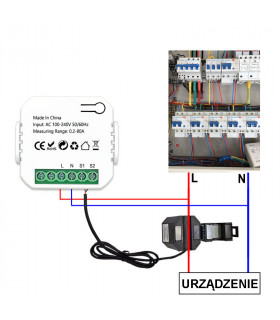 Licznik energii z przekładnikiem 80A ZigBee TUYA