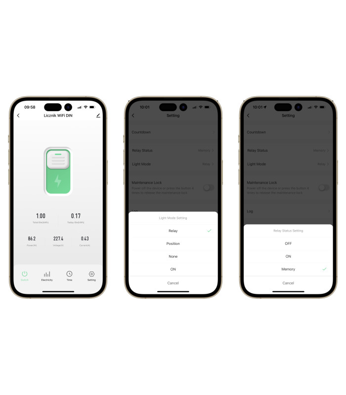 Przekaźnik WiFi 16A z licznikiem energii elektrycznej TUYA