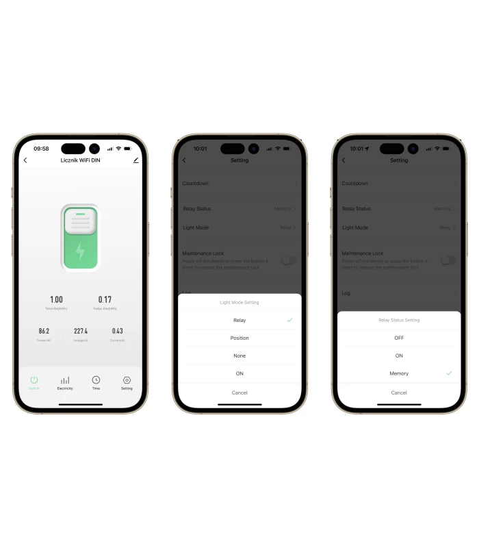 Przekaźnik WiFi 16A z licznikiem energii elektrycznej TUYA