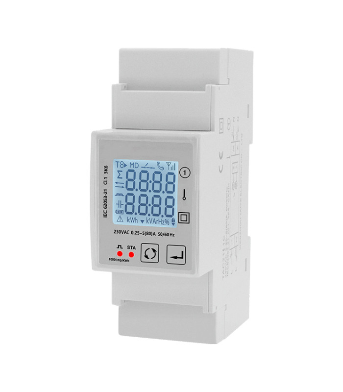 1-fazowy dwukierunkowy LICZNIK energii WiFi TUYA 80A DIN