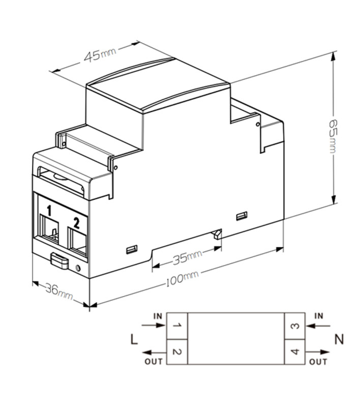 1-fazowy dwukierunkowy LICZNIK energii ZigBee TUYA 80A DIN