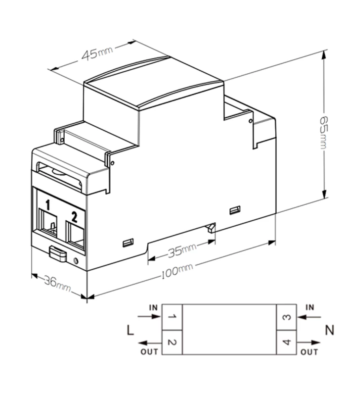 1-fazowy dwukierunkowy LICZNIK energii ZigBee TUYA 80A DIN