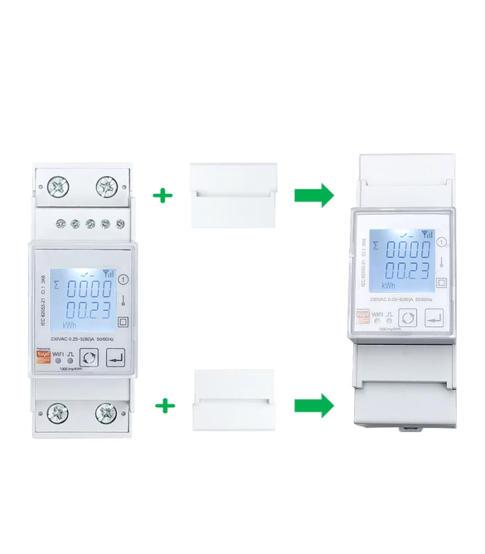 1-fazowy dwukierunkowy LICZNIK energii ZigBee TUYA 80A DIN