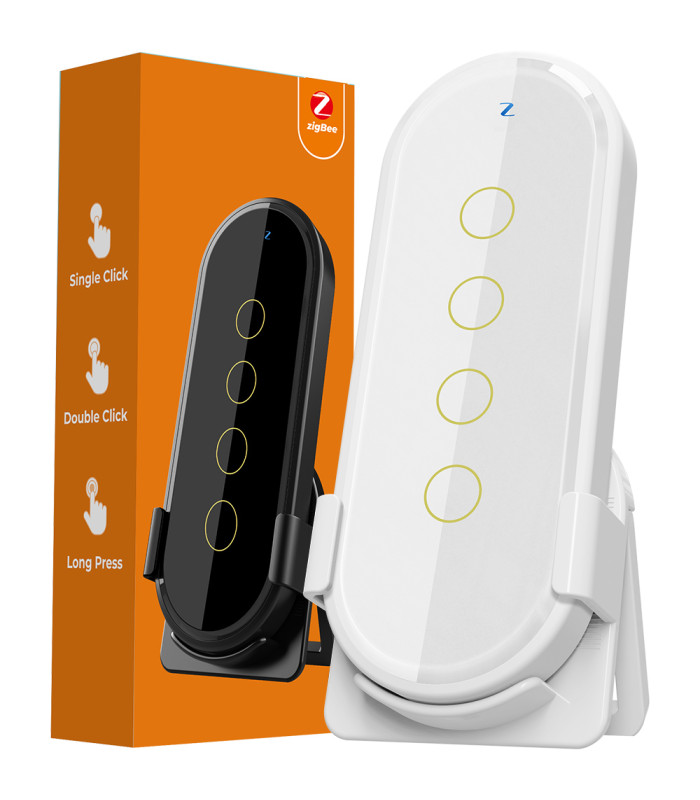 Dotykowy pilot ZigBee TUYA 4 kanały 12 scen biały