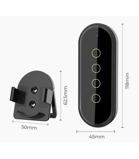 Dotykowy pilot ZigBee TUYA 4 kanały 12 scen czarny