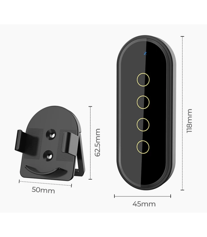 Dotykowy pilot ZigBee TUYA 4 kanały 12 scen czarny