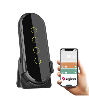 Dotykowy pilot ZigBee TUYA 4 kanały 12 scen czarny