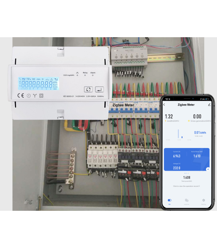 Trójfazowy, dwukierunkowy licznik energii elektrycznej Tuya WiFi