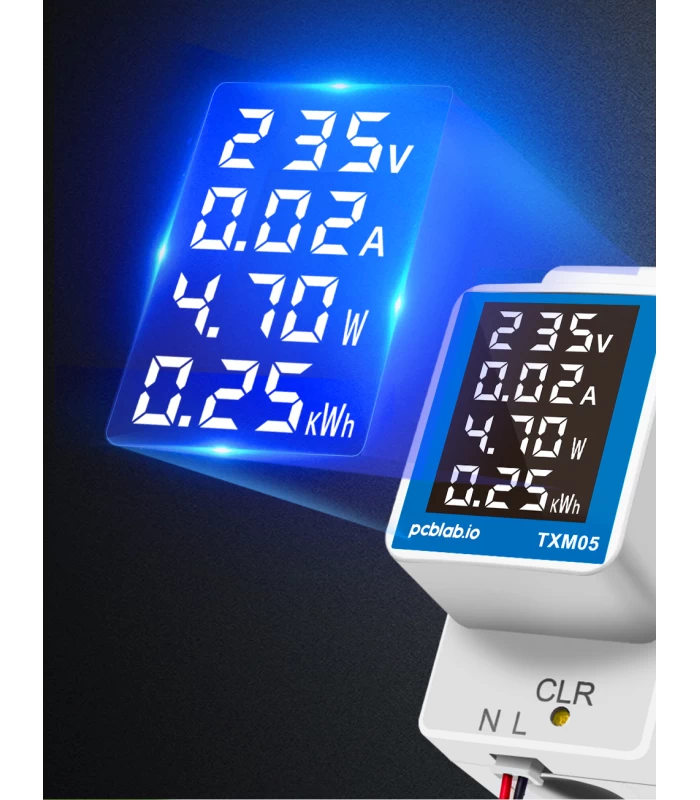 Licznik prądu energii elektrycznej na szynę DIN z wyświetlaczem LCD