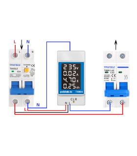 Licznik prądu energii elektrycznej na szynę DIN z wyświetlaczem LCD