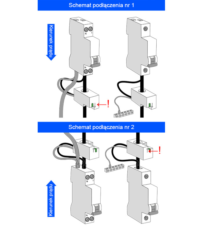 Licznik energii prądu 1-fazowy dwukierunkowy przekładnik 63A WiFi TUYA