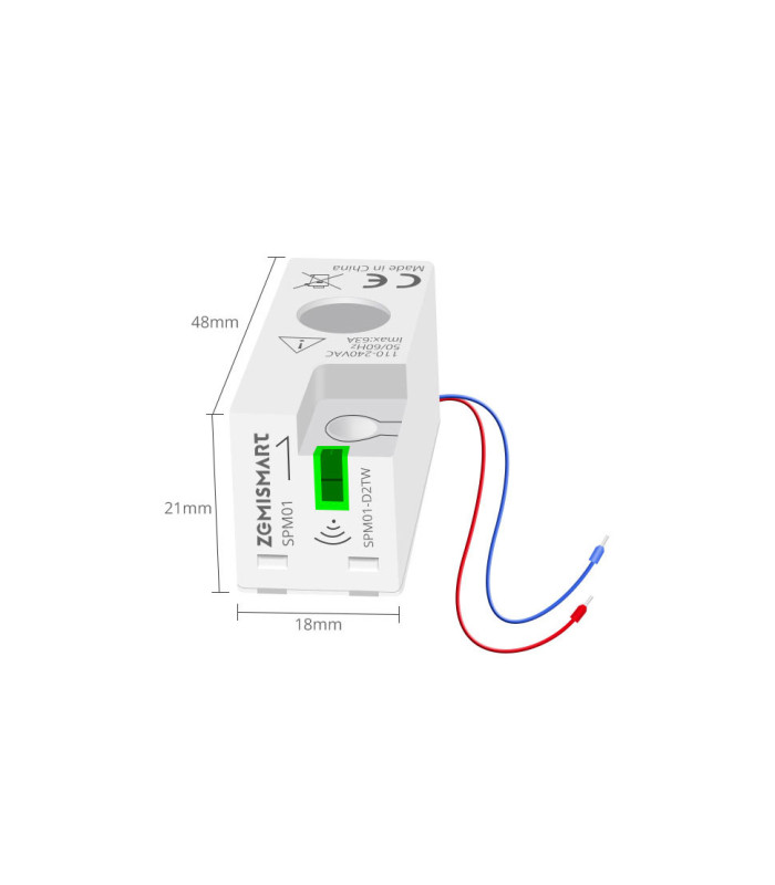 Licznik energii prądu 1-fazowy dwukierunkowy przekładnik 63A ZigBee TUYA