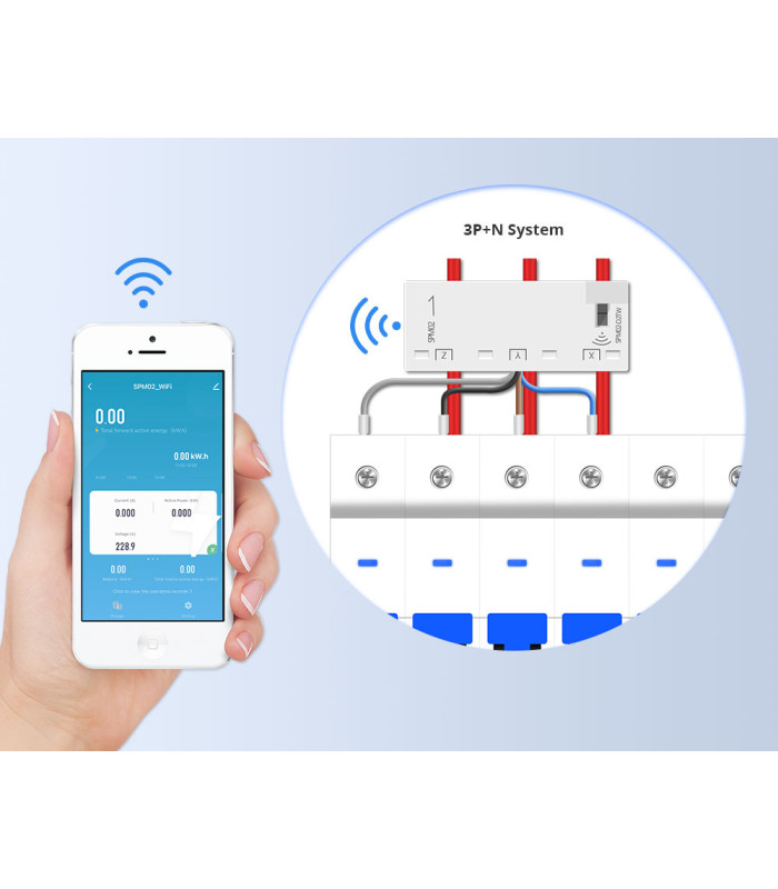 Licznik energii prądu 3-fazowy dwukierunkowy przekładnik 63A ZigBee TUYA